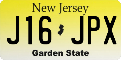 NJ license plate J16JPX