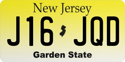NJ license plate J16JQD