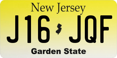 NJ license plate J16JQF
