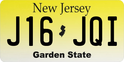 NJ license plate J16JQI