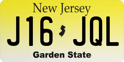 NJ license plate J16JQL