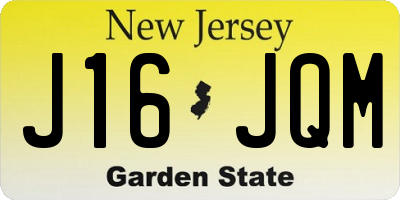 NJ license plate J16JQM