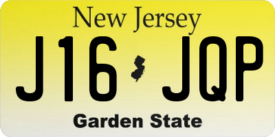 NJ license plate J16JQP