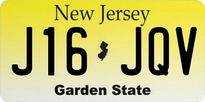 NJ license plate J16JQV
