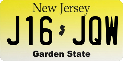 NJ license plate J16JQW