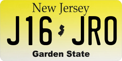 NJ license plate J16JRO