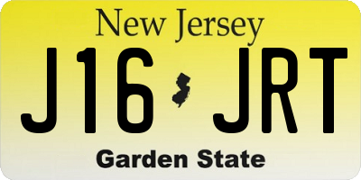 NJ license plate J16JRT