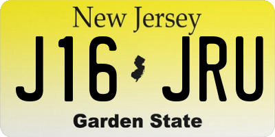 NJ license plate J16JRU
