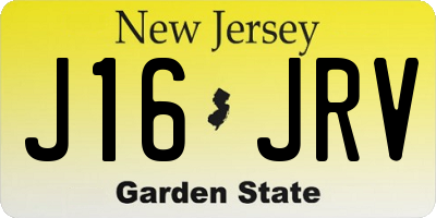 NJ license plate J16JRV