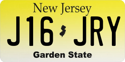 NJ license plate J16JRY