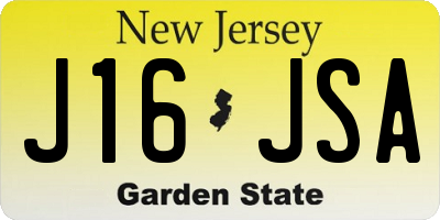NJ license plate J16JSA