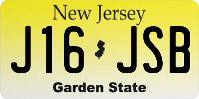 NJ license plate J16JSB