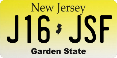 NJ license plate J16JSF