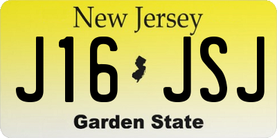 NJ license plate J16JSJ