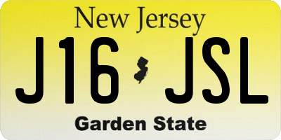NJ license plate J16JSL