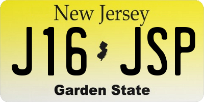 NJ license plate J16JSP