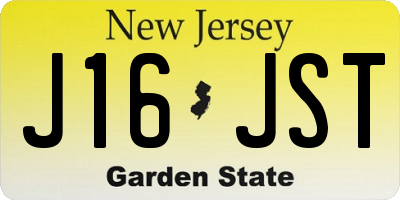 NJ license plate J16JST