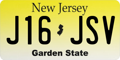 NJ license plate J16JSV