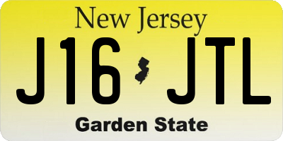 NJ license plate J16JTL