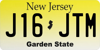 NJ license plate J16JTM