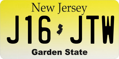 NJ license plate J16JTW