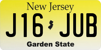 NJ license plate J16JUB