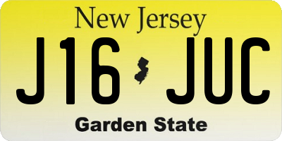 NJ license plate J16JUC