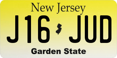 NJ license plate J16JUD