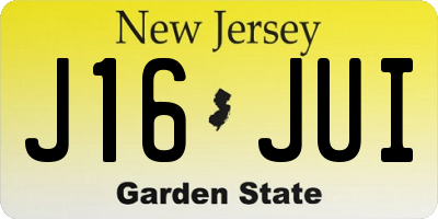 NJ license plate J16JUI