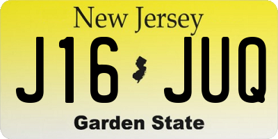 NJ license plate J16JUQ