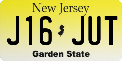 NJ license plate J16JUT