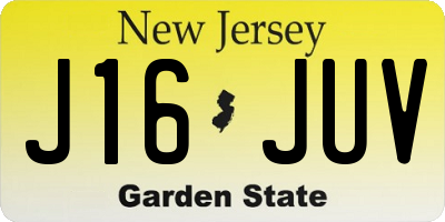 NJ license plate J16JUV
