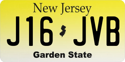 NJ license plate J16JVB