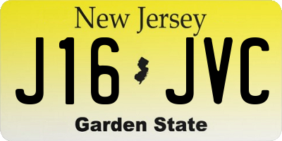 NJ license plate J16JVC