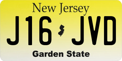 NJ license plate J16JVD