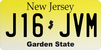 NJ license plate J16JVM