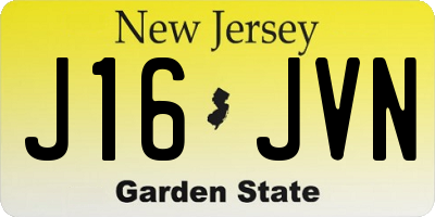 NJ license plate J16JVN