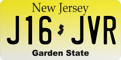 NJ license plate J16JVR