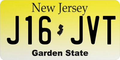 NJ license plate J16JVT