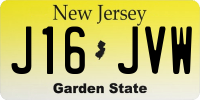NJ license plate J16JVW