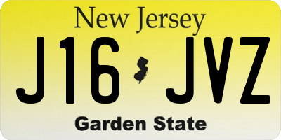 NJ license plate J16JVZ