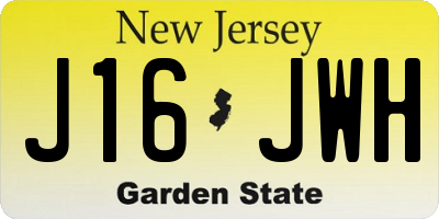 NJ license plate J16JWH