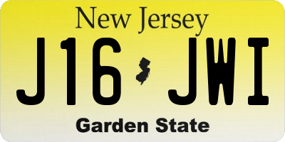 NJ license plate J16JWI