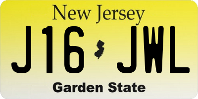 NJ license plate J16JWL