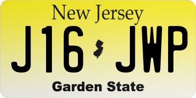 NJ license plate J16JWP