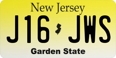 NJ license plate J16JWS