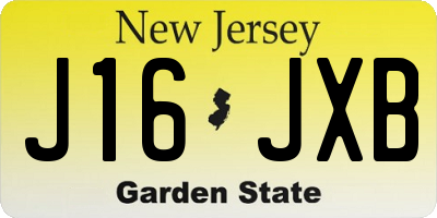 NJ license plate J16JXB