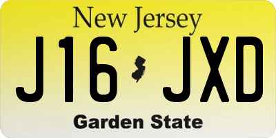 NJ license plate J16JXD