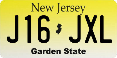 NJ license plate J16JXL