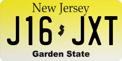 NJ license plate J16JXT